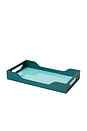 view 1 of 2 Medium Swell Lacquered Tray in Turquoise & Green