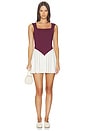 view 1 of 3 ROBE COURTE KASUMI in Burgundy & Chantilly