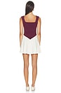 view 3 of 3 ROBE COURTE KASUMI in Burgundy & Chantilly