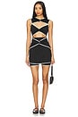 view 1 of 3 Lauren Rib Dress in Black & Chantilly