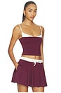 view 2 of 4 TOP CAMISOLA RECORTADA AMAYA in Burgundy & Chantilly