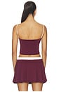 view 3 of 4 TOP CAMISOLA RECORTADA AMAYA in Burgundy & Chantilly