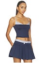 view 2 of 4 AMAYA 크롭 캐미 탑 in Navy & Chantilly