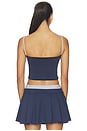 view 3 of 4 AMAYA 크롭 캐미 탑 in Navy & Chantilly