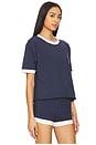 view 2 of 4 Akari T-Shirt in Navy & Chantilly