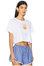 view 2 of 4 Aperol Spritz Watercolor Crop Top in White