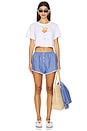 view 4 of 4 Aperol Spritz Watercolor Crop Top in White