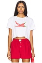 view 1 of 4 Chili Peppers Crop Top in White