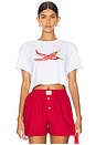 view 1 of 4 Chili Peppers Crop Top in White