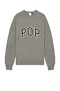 view 1 of 5 Knitted Arch Crew Neck Sweatshirt in Grey Heather