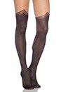 view 2 of 2 Mock Lace Up Tights in Black & Nude