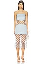 view 1 of 4 Sheer Panelled Slip Midi Dress in Ice Blue