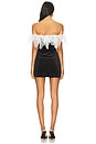 view 3 of 4 Off-shoulder Lace Trim Mini Dress in Black & Grey