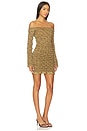 view 2 of 3 Off-shoulder Long Sleeve Mini Dress in Toast