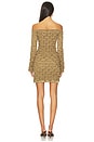 view 3 of 3 Off-shoulder Long Sleeve Mini Dress in Toast
