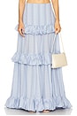 view 1 of 6 Maxi Ruffle Tiered Skirt in Blue Multi