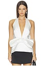 view 1 of 4 Deep V-neck Halter Satin Top in White