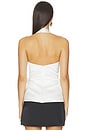 view 3 of 4 Deep V-neck Halter Satin Top in White