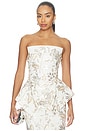 view 1 of 5 Corset Strapless Panier Top in White & Multi