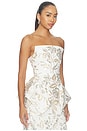 view 2 of 5 Corset Strapless Panier Top in White & Multi