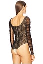 view 4 of 6 Long Sleeve Bodysuit in Black & Nude