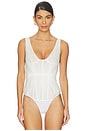view 2 of 5 Plisse Corset Tank Bodysuit in White