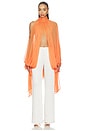 view 1 of 4 Tie-neck Cropped Cocoon Blouse in Salmon