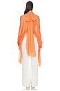 view 4 of 4 Tie-neck Cropped Cocoon Blouse in Salmon