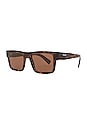 view 2 of 3 Rectanglular Frame Sunglasses in Brown