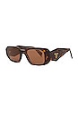 view 2 of 3 Oval Frame Sunglasses in Brown