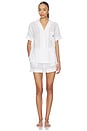 view 1 of 5 Short Sleeve Linen Short Set in White Cloud