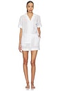 view 4 of 5 Short Sleeve Linen Short Set in White Cloud