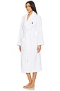 view 3 of 4 Printed Back Robe in White Cloud W/ Beret Bear