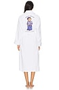 view 4 of 4 Printed Back Robe in White Cloud W/ Beret Bear