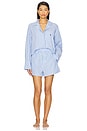 view 1 of 5 Crop & Boxer PJ Set in White Cloud & Hydrangea