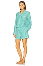 view 3 of 6 Crop & Boxer PJ Set in White Cloud & Vine Green