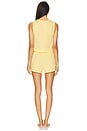 view 3 of 4 Short Sleeve & Gathered Waist Boxer in T-bird Yellow