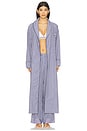 view 2 of 5 Heritage Robe in White Cloud & Beacon Blue