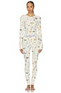 view 4 of 4 Henley Pajama Set in Ski Print