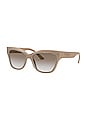 view 2 of 3 СОЛНЦЕЗАЩИТНЫЕ ОЧКИ HERITAGE PRADA MONOCHROME LOGO in Light Brown & Brown Grey Gradient