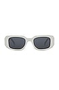 view 1 of 3 Scultoreo Narrow Sunglasses in White & Dark Grey
