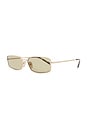 view 2 of 3 Rectangle Sunglasses in Gold