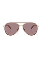view 1 of 3 Aviator Sunglasses in Pale Gold