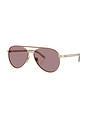 view 2 of 3 Aviator Sunglasses in Pale Gold