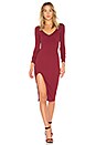 view 1 of 3 VESTIDO MIDI DALLAS in Burgundy