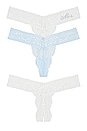 view 1 of 3 Violet Thong 3 Pack in White & Blue
