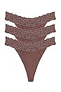 view 1 of 6 Abigail Thong 3 Pack in Peppercorn