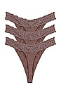 view 2 of 6 Abigail Thong 3 Pack in Peppercorn