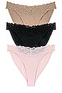view 1 of 6 CONJUNTO COM 3 CALCINHAS BIQUÍNI ABIGAIL in Black Peony Roebuck