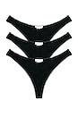 view 1 of 6 Sabrina Thong 3 Pack in Black
